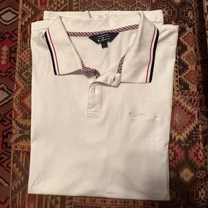 Ben Sherman White Polo with Red & Navy Trim